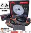 Przednie klocki XTREME PERFORMANCE + dwuczęściowe pływające tarcze hamulcowe DBA seria 5000 T3 Ford Mustang 5,0 V8 2015-