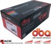 Przednie klocki RACE PERFORMANCE + dwuczęściowe pływające tarcze hamulcowe DBA seria 5000 T3 Ford Mustang 5,0 V8 2015-
