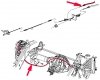 Linka hamulca postojowego tylna prawa 3043mm Dodge RAM 1500 2009-