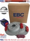 Tylne CERAMICZNE klocki RedStuff + NACINANE tarcze hamulcowe 320mm EBC seria GD Ford Mustang 2015-
