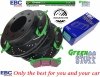 Tylne klocki GreenStuff + NAWIERCANE NACINANE tarcze hamulcowe EBC seria GD GMC Yukon XL 2500 2000-2007