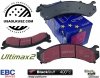 Przednie klocki Ultimax2 + NACINANE tarcze hamulcowe EBC seria USR GMC Yukon XL 2500 2000-2013