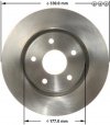 Wentylowana tarcza hamulcowa przednia 330mm Volkswagen Routan 2012-
