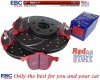 Przednie CERAMICZNE klocki RedStuff + NAWIERCANE NACINANE tarcze hamulcowe 300mm EBC seria GD Ford Escape FWD 2013-2019