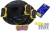 Przednie klocki YellowStuff + NACINANE tarcze hamulcowe 360mm EBC seria USR Chrysler 300C SRT