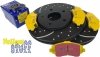 Przednie klocki YellowStuff + NAWIERCANE NACINANE tarcze hamulcowe 302mm EBC seria GD Fiat Freemont -2012