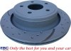 Tylne klocki Ultimax2 + nawiercone nacinane tarcze hamulcowe EBC seria GD Dodge RAM 1500 2003-
