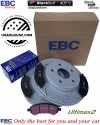 Przednie klocki Ultimax2 + NACINANE tarcze hamulcowe EBC seria USR Dodge RAM 1500 2006-