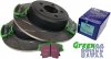 Tylne klocki GreenStuff + NACINANE NIE WENTYLOWANE tarcze hamulcowe EBC seria USR Lancia Thema RWD 3,6 V6