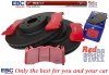 Przednie CERAMICZNE klocki RedStuff + tarcze hamulcowe EBC seria PREMIUM Ford Mustang 5,0 V8 2015-