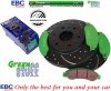 Przednie klocki GreenStuff + NAWIERCANE NACINANE tarcze hamulcowe 330mm EBC seria GD GMC Yukon 2007-2008