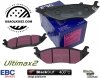 Tylne klocki Ultimax2 + nawiercone nacinane tarcze hamulcowe EBC seria GD Dodge RAM 1500 2003-