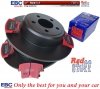 Tylne CERAMICZNE klocki RedStuff + NIE WENTYLOWANE tarcze hamulcowe EBC seria PREMIUM Chrysler 300C RWD