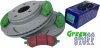 Przednie klocki GreenStuff + nawiercone nacinane tarcze hamulcowe EBC seria GD Dodge RAM 1500 2006-