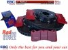 Przednie CERAMICZNE klocki RedStuff + SPORTOWE PŁYWAJĄCE tarcze EBC seria SG Racing Ford Mustang 5,0 V8 2015-