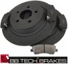 Tylne klocki + NACINANE tarcze hamulcowe 320mm BB-TECH Ford Mustang 2015-
