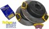 Tylne klocki YellowStuff + NACINANE NIE WENTYLOWANE tarcze hamulcowe EBC seria USR Dodge Charger RWD V6