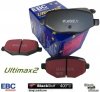 Tylne klocki Ultimax2 + NAWIERCANE NACINANE tarcze hamulcowe 330mm EBC seria GD Lincoln MKT 2010-2019
