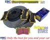 Przednie klocki YellowStuff + NAWIERCANE NACINANE tarcze hamulcowe 352mm EBC seria GD Ford Mustang 2015-