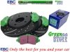 Przednie klocki GreenStuff + NAWIERCANE NACINANE tarcze hamulcowe 302mm EBC seria GD RAM Cargo Van