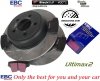Tylne klocki Ultimax2 + NACINANE NIE WENTYLOWANE tarcze hamulcowe EBC seria USR Dodge Challenger RWD V6