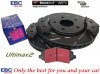 Przednie klocki Ultimax2 + NACINANE tarcze hamulcowe 302mm EBC seria USR Volkswagen Routan -2012