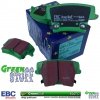 Tylne klocki GreenStuff + WENTYLOWANE tarcze hamulcowe EBC seria PREMIUM Dodge Challenger