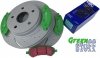 Przednie klocki GreenStuff + nawiercone nacinane tarcze hamulcowe EBC seria GD Dodge Durango 2007-2009