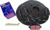 Tylne klocki Ultimax2 + NACINANE tarcze hamulcowe 305mm EBC seria USR Dodge Caravan 2008-