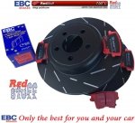 Tylne CERAMICZNE klocki RedStuff + NACINANE WENTYLOWANE tarcze hamulcowe EBC seria USR Dodge Challenger