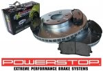 Przednie klocki Z26 + WIERCONE nacinane tarcze hamulcowe POWERSTOP 320mm Dodge Charger