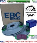 Przednie klocki GreenStuff Elite + tarcze hamulcowe EBC seria Premium Honda Odyssey 2011-2014