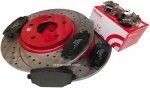 Tylne klocki BREMBO + WIERCONE tarcze hamulcowe 328mm RED Dodge Caravan 2012-
