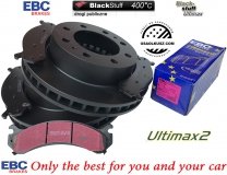 Przednie klocki Ultimax2 + tarcze hamulcowe EBC seria PREMIUM GMC Yukon XL 2500 2000-2013