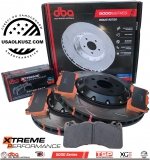 Przednie klocki XTREME PERFORMANCE + dwuczęściowe pływające tarcze hamulcowe DBA seria 5000 T3 Ford Mustang 5,0 V8 2015-