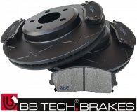 Przednie klocki + NACINANE tarcze hamulcowe 320mm BB-TECH Dodge Magnum