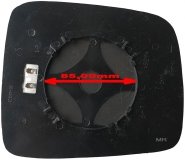Szkło lusterka lewe PODGRZEWANE ASFERYCZNE + MOCOWANIE Jeep Cherokee 2002-2007