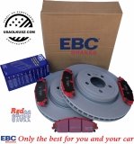 Przednie klocki REDSTUFF + tarcze hamulcowe 345mm EBC seria PREMIUM Dodge Challenger