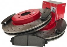 Przednie klocki brembo + WIERCONE tarcze hamulcowe 345mm Dodge Magnum