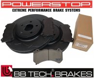 Przednie klocki POWERSTOP + NACINANE tarcze hamulcowe 380mm BB-TECH Dodge Durango SRT 6,4 V8