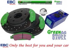 Przednie klocki GreenStuff + NAWIERCANE NACINANE tarcze hamulcowe 330mm EBC seria GD GMC Sierra 1500 2008-