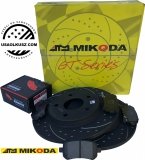 Tylne klocki oraz nawiercane tarcze hamulcowe 305mm Dodge Caravan 2008-
