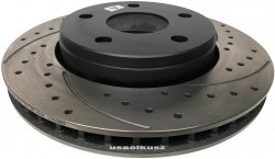 Przednia WIERCONA nacinana tarcza hamulcowa Jeep Wrangler JK 2007-2018