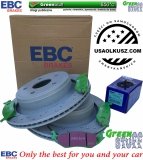 Tylne klocki GreenStuff + nawiercone nacinane tarcze hamulcowe EBC seria GD Dodge RAM 1500 2003-