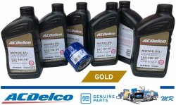 Filtr + olej silnikowy ACDelco Gold Synthetic Blend 5W30 API SP GF-6 Cadillac XTS 3,6 V6