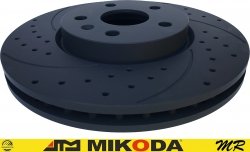 Przednia WIERCONA NACINANA tarcza hamulcowa BLACK 321mm Buick Allure 2010-2012