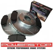 Przednie klocki Z16 + WIERCONE nacinane tarcze hamulcowe POWERSTOP 320mm Dodge Magnum