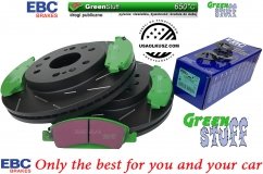 Przednie klocki GreenStuff + NACINANE tarcze hamulcowe 330mm EBC seria USR GMC Sierra 1500 2008-2019
