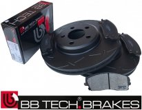 Przednie klocki + NACINANE tarcze hamulcowe 320mm BB-TECH Dodge Charger