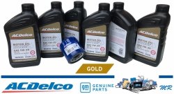 Filtr + olej silnikowy ACDelco Gold Synthetic Blend 5W30 API SP GF-6 Chevrolet Traverse 2,0 Turbo